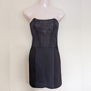 Maje Bustier Strapless Mini Dress Black 36